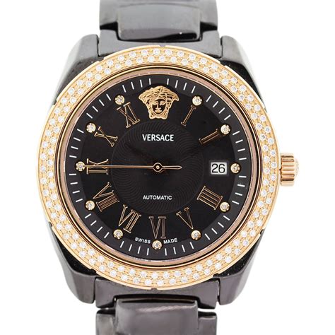 versace black ceramic diamond watch|versace watch sale.